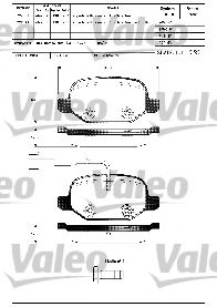 Imagine set placute frana,frana disc VALEO 598425