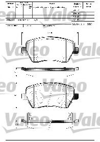 Imagine set placute frana,frana disc VALEO 601287