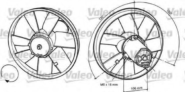 Imagine Ventilator, radiator VALEO 696034