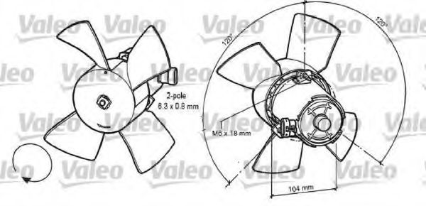 Imagine Ventilator, radiator VALEO 696035