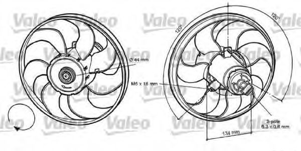 Imagine Ventilator, radiator VALEO 696056