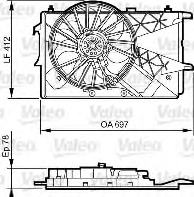 Imagine Ventilator, radiator VALEO 696373