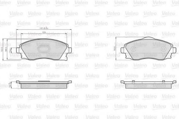 Imagine set placute frana,frana disc VALEO 872225