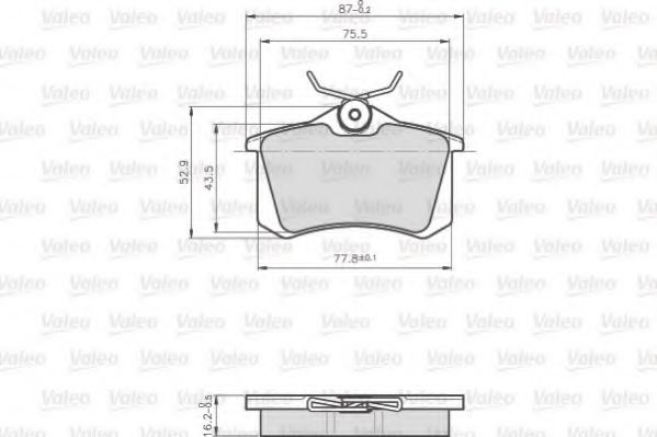 Imagine set placute frana,frana disc VALEO 872960