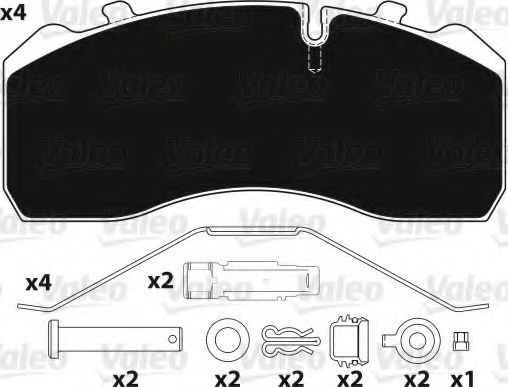 Imagine set placute frana,frana disc VALEO 882204