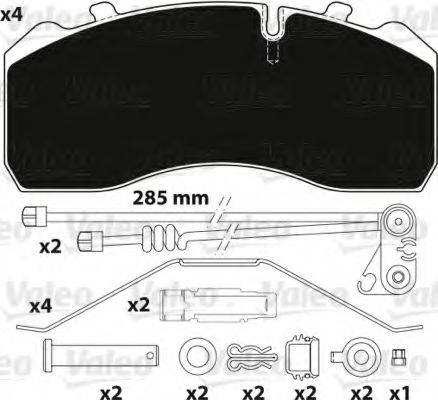 Imagine set placute frana,frana disc VALEO 882205