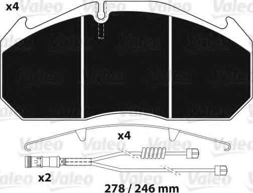 Imagine set placute frana,frana disc VALEO 882214