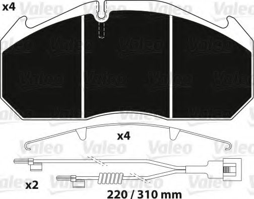 Imagine set placute frana,frana disc VALEO 882215