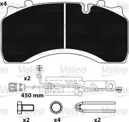 Imagine set placute frana,frana disc VALEO 882224