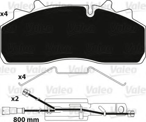 Imagine set placute frana,frana disc VALEO 882227