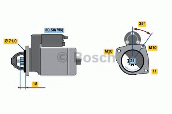 Imagine starter BOSCH 0 001 107 082