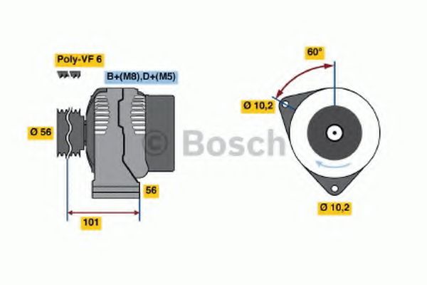 Imagine Generator / Alternator BOSCH 0 123 510 101