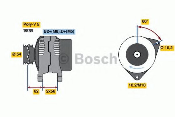 Imagine Generator / Alternator BOSCH 0 124 225 041