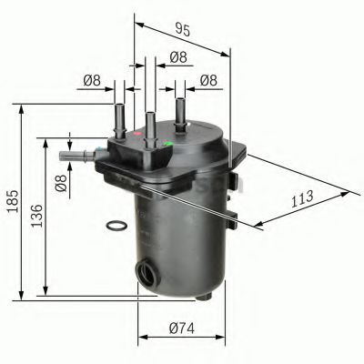 Imagine filtru combustibil BOSCH 0 450 907 009