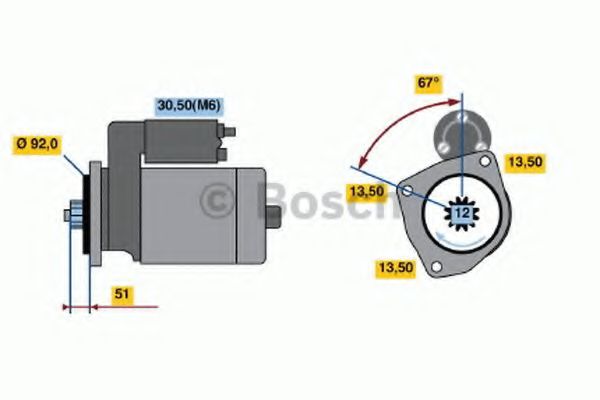 Starter BOSCH 0 986 022 250