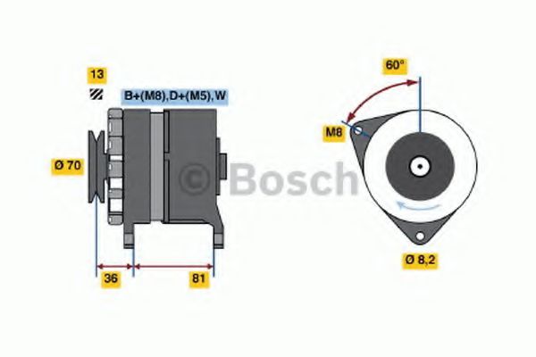 Imagine Generator / Alternator BOSCH 0 986 036 000