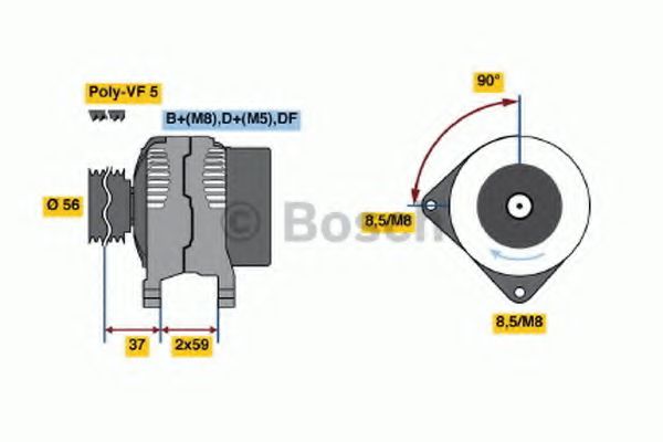 Imagine Generator / Alternator BOSCH 0 986 040 350