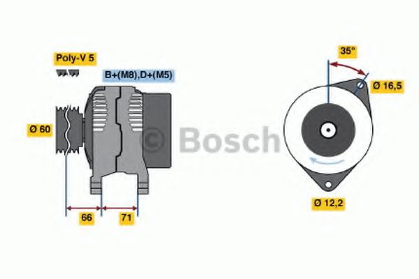 Imagine Generator / Alternator BOSCH 0 986 040 651