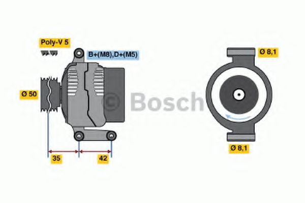 Imagine Generator / Alternator BOSCH 0 986 041 800