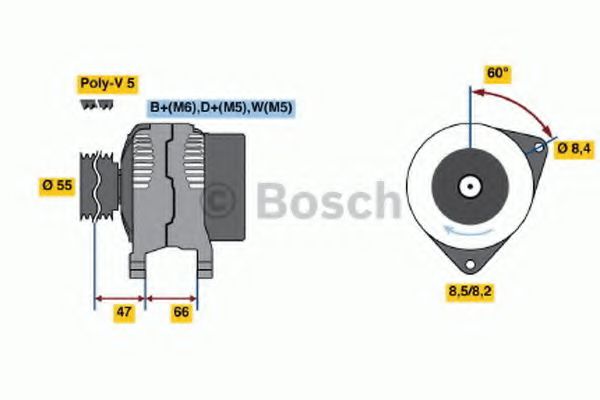 Imagine Generator / Alternator BOSCH 0 986 044 741