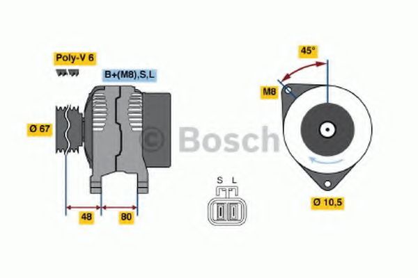 Imagine Generator / Alternator BOSCH 0 986 045 641