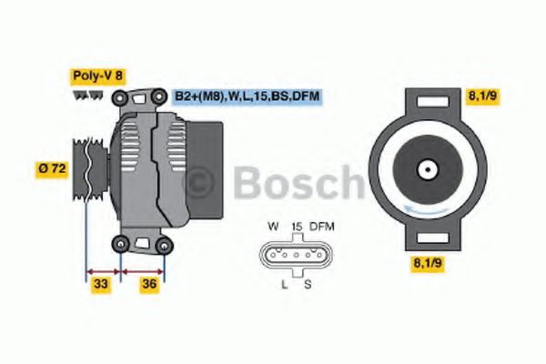 Imagine Generator / Alternator BOSCH 0 986 046 580