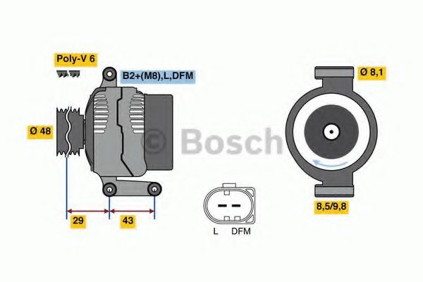 Imagine Generator / Alternator BOSCH 0 986 048 750