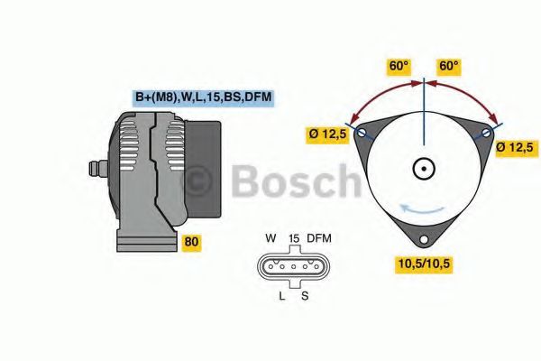 Imagine Generator / Alternator BOSCH 0 986 049 820