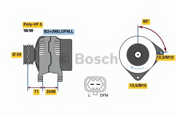Generator / Alternator BOSCH 0 986 080 100
