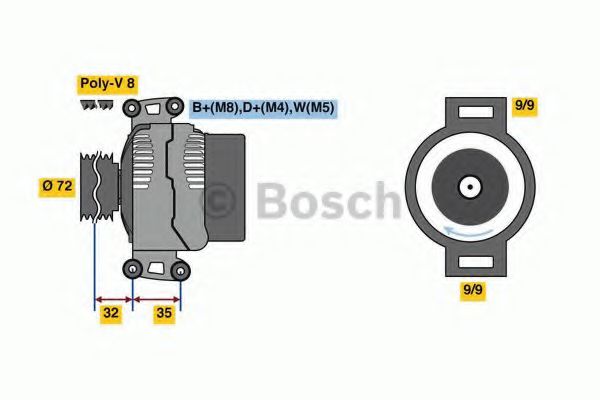 Imagine Generator / Alternator BOSCH 0 986 080 310