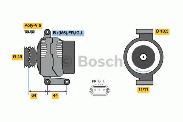 Imagine Generator / Alternator BOSCH 0 986 080 610