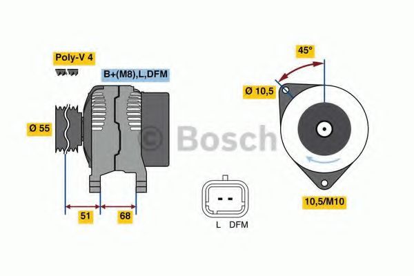 Imagine Generator / Alternator BOSCH 0 986 080 680