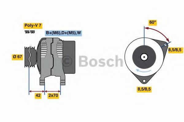 Imagine Generator / Alternator BOSCH 0 986 080 830