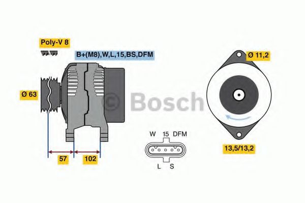 Imagine Generator / Alternator BOSCH 0 986 081 010