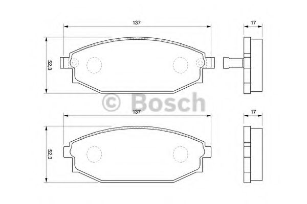 Imagine set placute frana,frana disc BOSCH 0 986 424 727