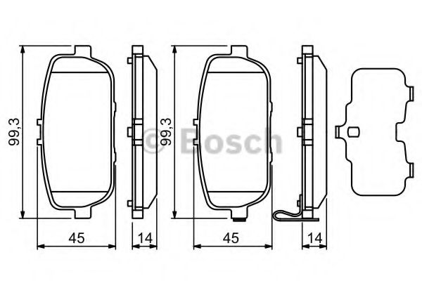 Imagine set placute frana,frana disc BOSCH 0 986 494 190