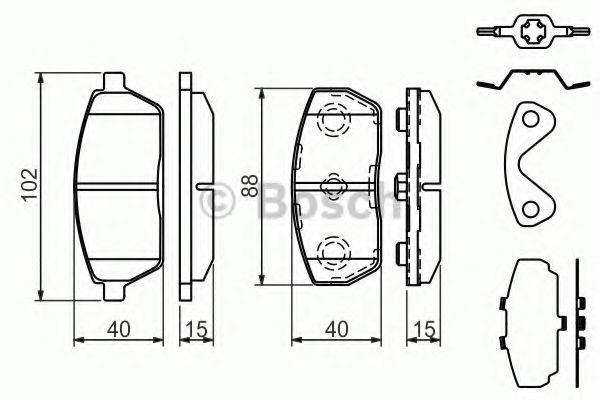 Imagine set placute frana,frana disc BOSCH 0 986 494 312