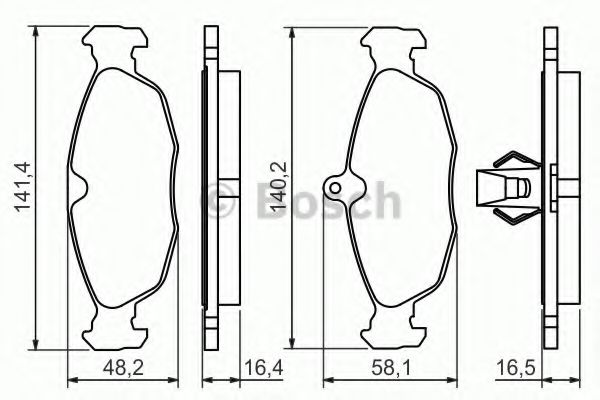 Imagine set placute frana,frana disc BOSCH 0 986 494 413