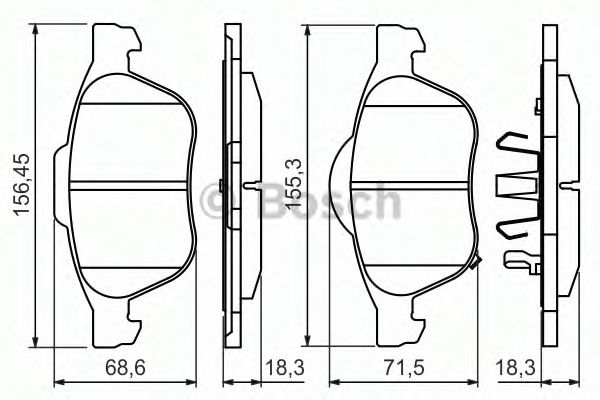 Imagine set placute frana,frana disc BOSCH 0 986 494 485