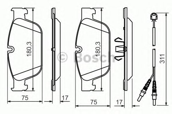 Imagine set placute frana,frana disc BOSCH 0 986 494 526