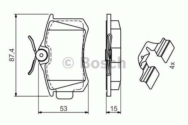 Imagine set placute frana,frana disc BOSCH 0 986 494 597