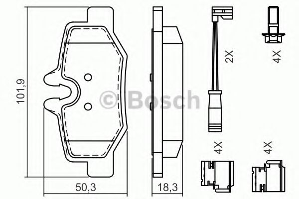 Imagine set placute frana,frana disc BOSCH 0 986 494 603