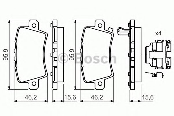 Imagine set placute frana,frana disc BOSCH 0 986 494 642