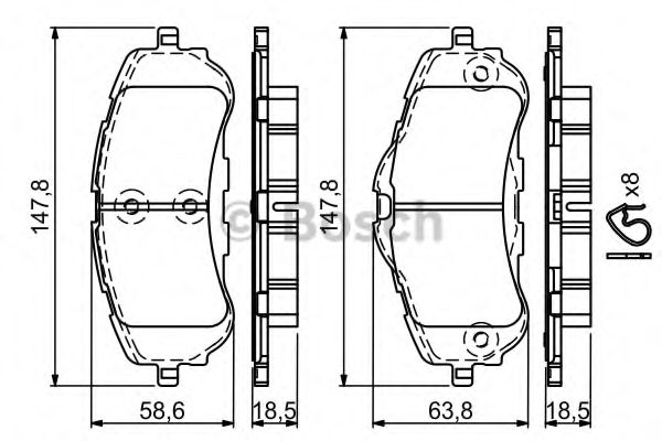 Imagine set placute frana,frana disc BOSCH 0 986 494 714