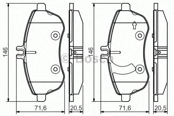 Imagine set placute frana,frana disc BOSCH 0 986 495 104