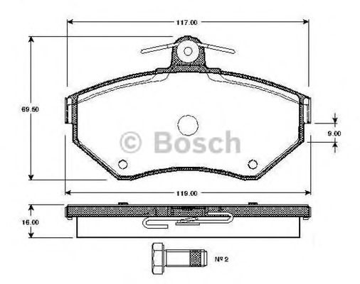 Imagine set placute frana,frana disc BOSCH 0 986 TB2 039