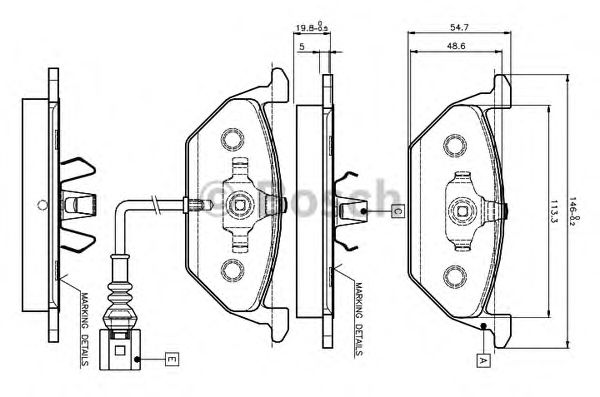 Imagine set placute frana,frana disc BOSCH 0 986 TB2 041