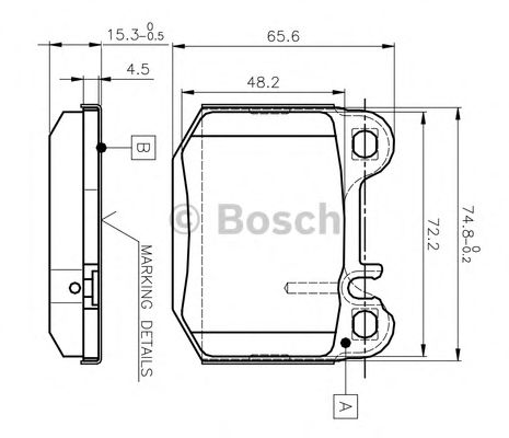 Imagine set placute frana,frana disc BOSCH 0 986 TB2 053