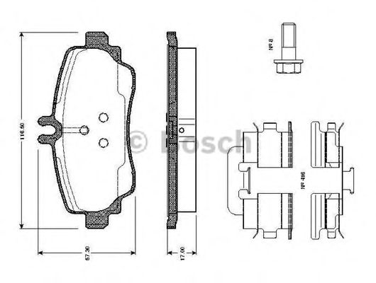 Imagine set placute frana,frana disc BOSCH 0 986 TB2 322