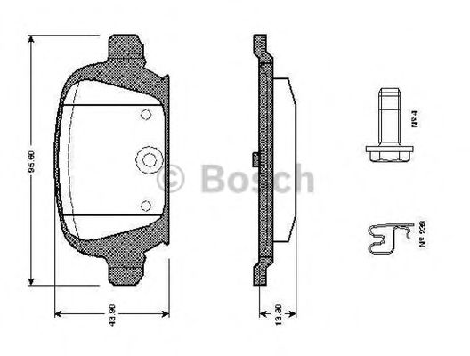 Imagine set placute frana,frana disc BOSCH 0 986 TB2 404